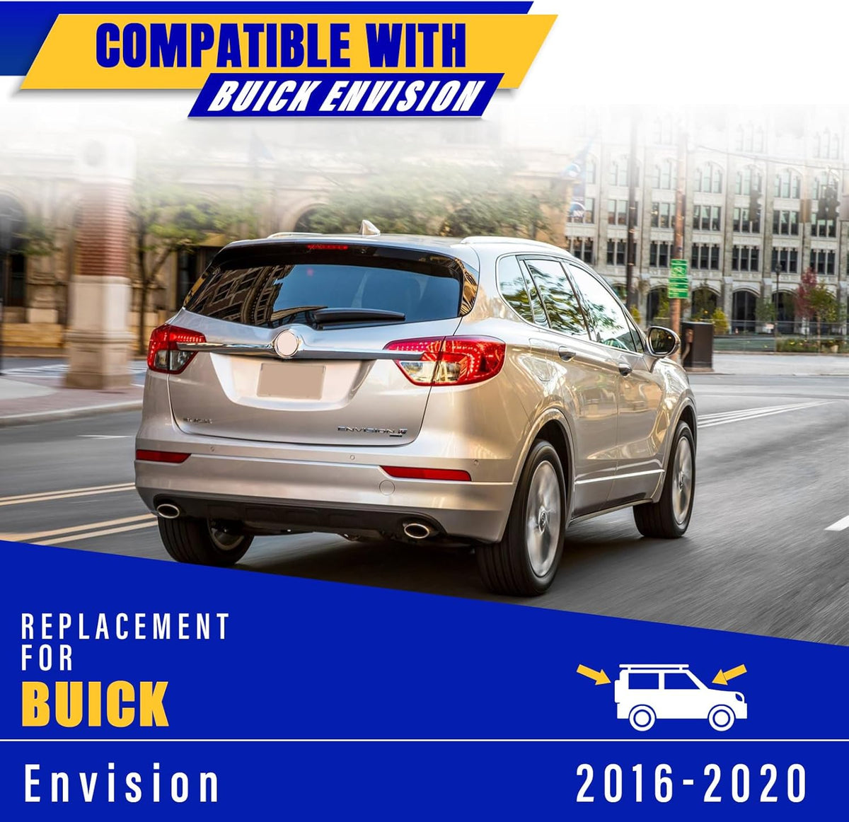 3 wipers Replacement for 2016-2020 Buick Envision, Windshield Wiper Blades Original Equipment Replacement - 24"/18"/12" (Set of 3) U/J HOOK