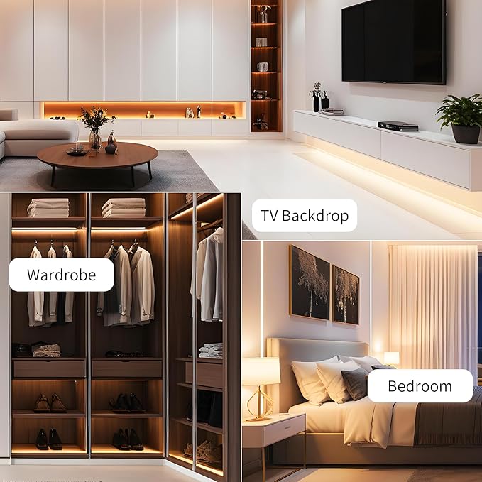 iNextStation USB LED Neon Lights Strip Warm White, 6.6ft 5V Neon Rope Lights Waterproof Flexible Dimmable LED Neon Tape Lights for TV Backlight, Bedroom, Cabinet, Kitchen, DIY Lighting
