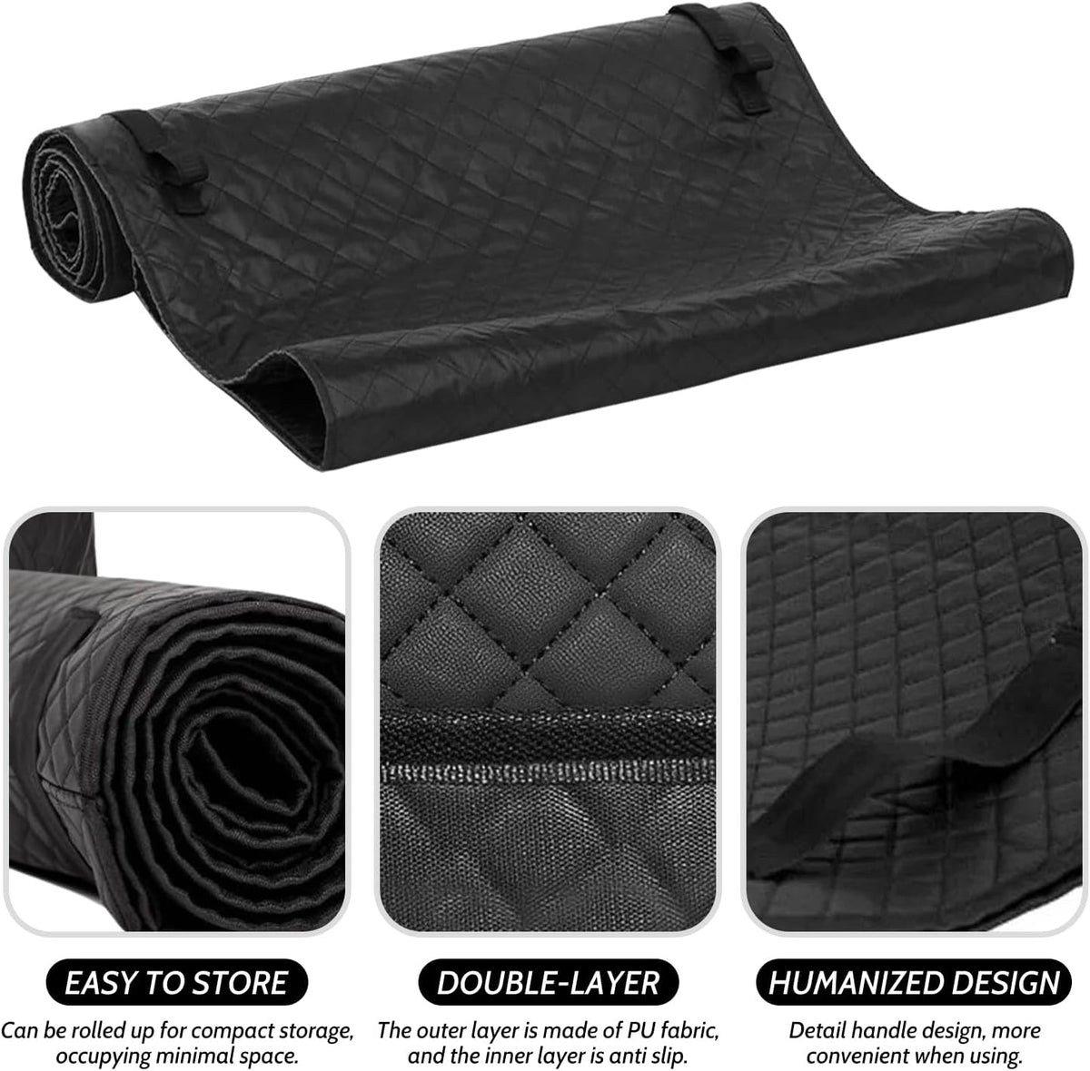 60''x28'' Foldable Car Repair Pad, Black Automotive Maintenance Mat, for Low Clearance, Special Roads, Long-Distance Trucks, Mechanics Pad, Automotive Repair Mat