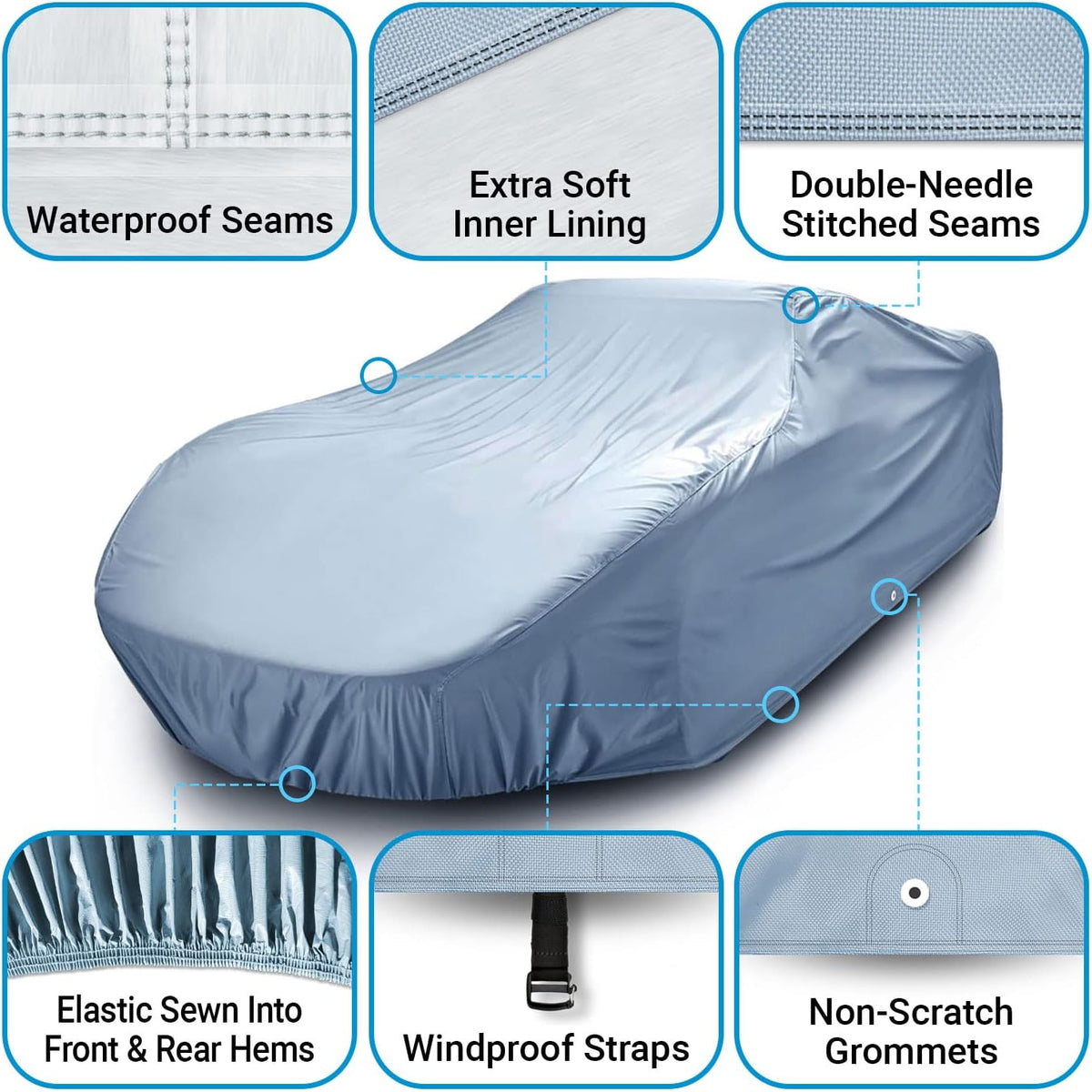 iCarCover Premium Car Cover for 1964-1969 Buick Special Heavy Duty Waterproof All-Weather Automobiles Custom Fit Indoor Outdoor UV Snow Protection Covers with Straps and Bag