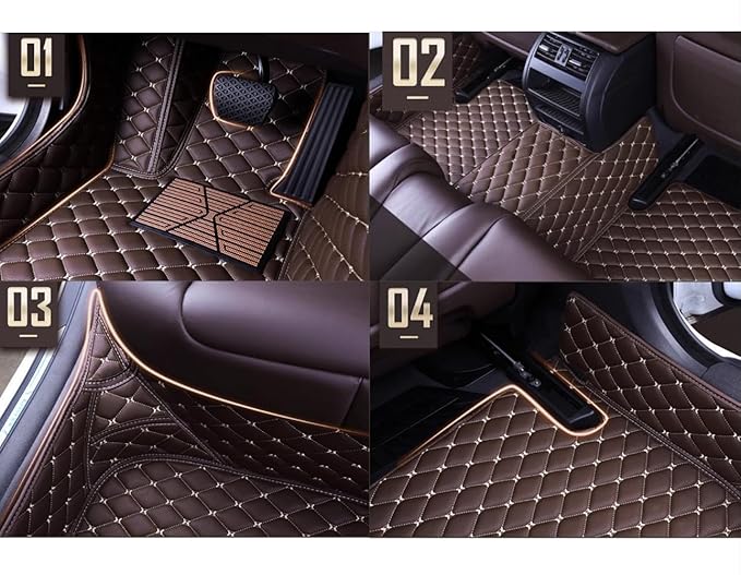 Custom Personalized Floor Mats for Cars，Luxury Full Coverage All Weather Car Floor Mats，Anti-Slip Leather Car Mat Set ，Custom Floor Mats for 99% of Cars, Trucks & SUVs (Green)