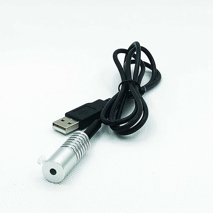 Side Glow Fiber Optic USB Light Source - Green, 5mm