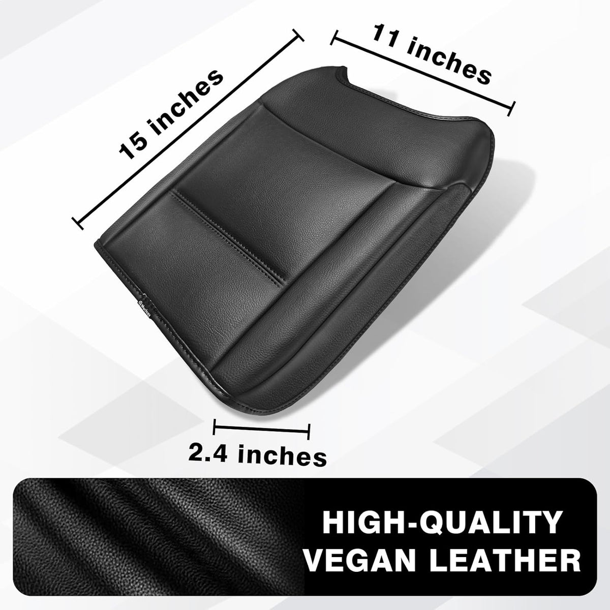 Muslogy Center Console Armrest Cover Compatible with Ford F250 F350 F450 2023 2024 2025 Super Duty Comfort Armrest Pad Arm Rest Cushion Vegan Leather Protector Regular Thick(Bucket Seat ONLY)