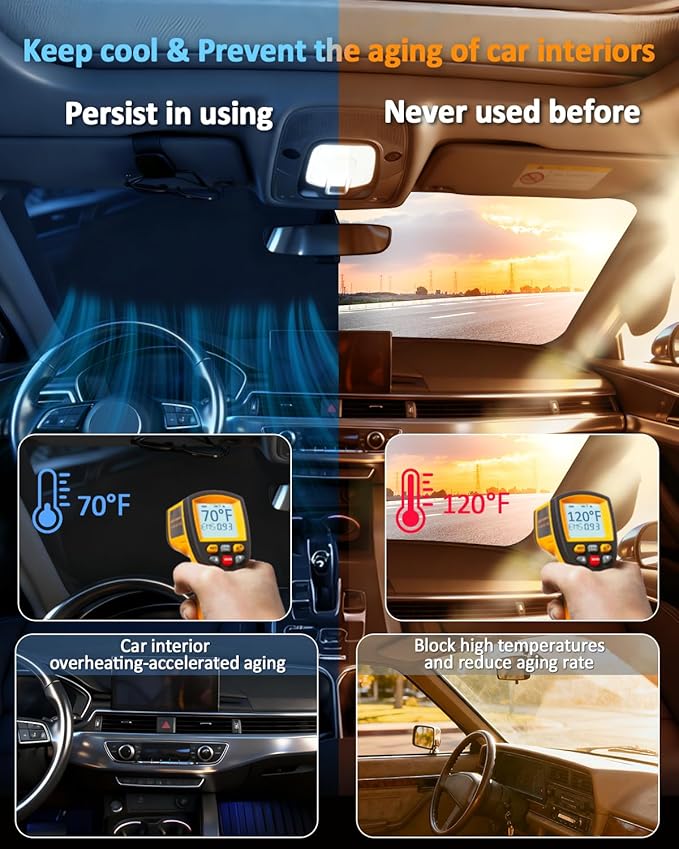 Windshield Sunshade for Hyundai Venue 2020-2026 Sun Shade Car Windshield Accessories Upgrade 4 Layers Blocks UV Rays Custom Fit Venue 240T Car Window Shades Front Windshield Keep Cool Foldable