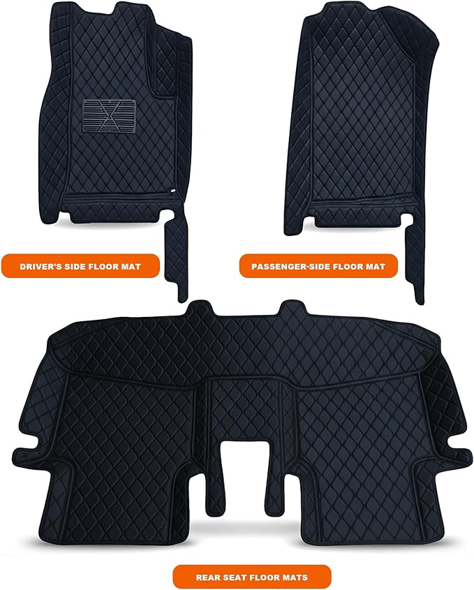 All-Weather car Floor MATS-Suitable for 99% of car Models,Leather car mat, offering Personalized Embroidery and Multiple Color Options,Provide Protection for car Rug (Blue1)
