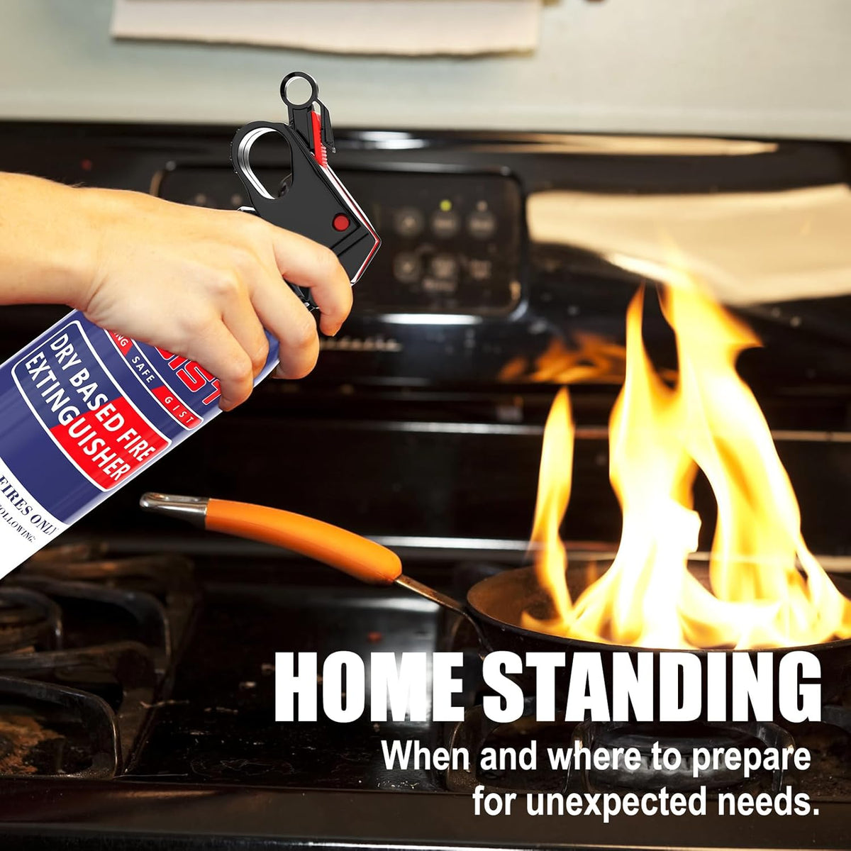 Fire Extinguisher for Home & Vehicle - 600g Fire Extinguisher | Grease & Electrical Fire Extinguisher for Kitchen, Car, Portable (4-Pack)