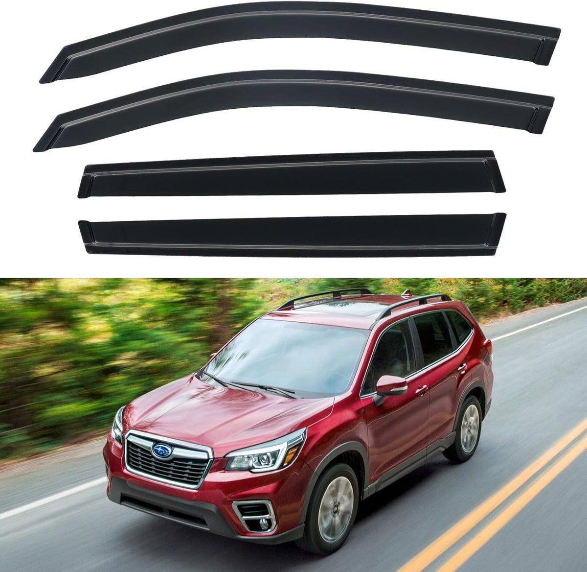 Window Visors Rain Guards for 2019-2024 Subaru Forester, Out-Channel Window Vent Wind Deflectors Visors Shades for 19 20 21 22 23 24 Forester