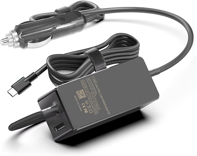 100W USB C Laptop Car Charger for Dell Latitude/Dell XPS, Lenovo Thinkpad/Yoga/IdeaPad, MacBook Pro/Air, HP Spectre/Elitebook, LG Gram, Samsung Acer Asus Chromebook Charger