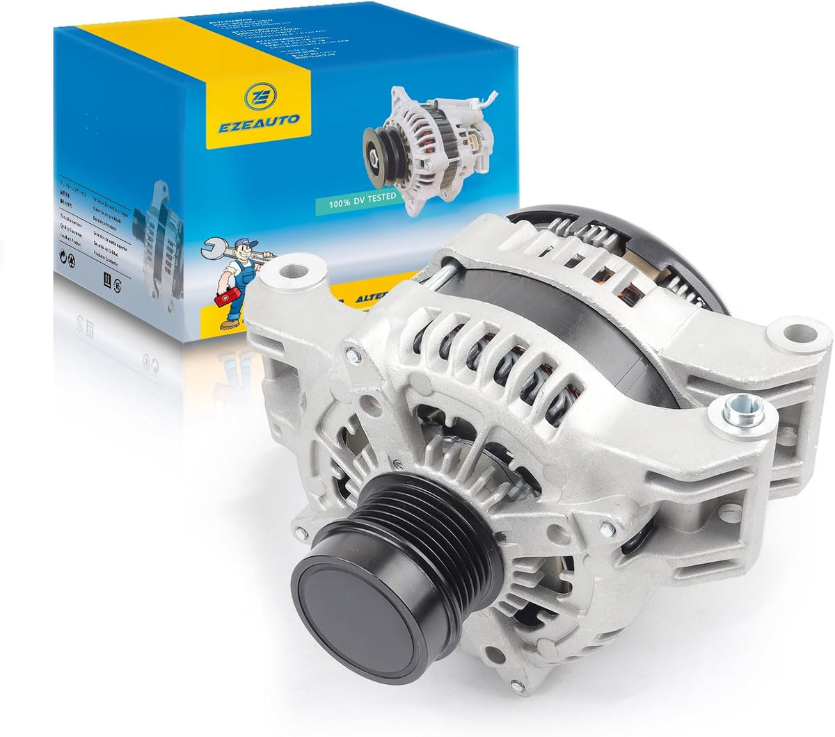 EzeXpreze Alternator Compatible with Chrysler 300 11-21 & Dodge Challenger 15-21, Charger, Durango & Jeep Grand Cherokee 11-20 & Ram 1500, 3.6L, 12V 180A CW 6-Groove Clutch Pulley, Replace# 4801778AF