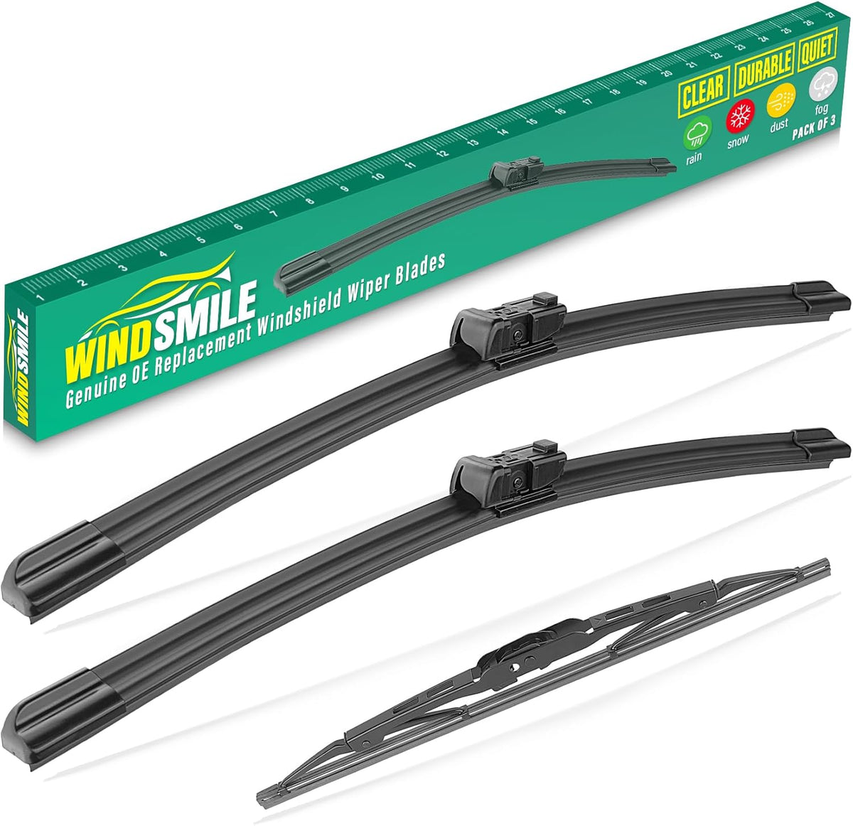 26" 17" 12" Windshield Wiper Blades Replacement for Cadillac SRX 2010 2011 2012 2013 2014 2015 2016 Premium All Weather Front Rear Wipers Set - OEM Quality (Pack of 3)