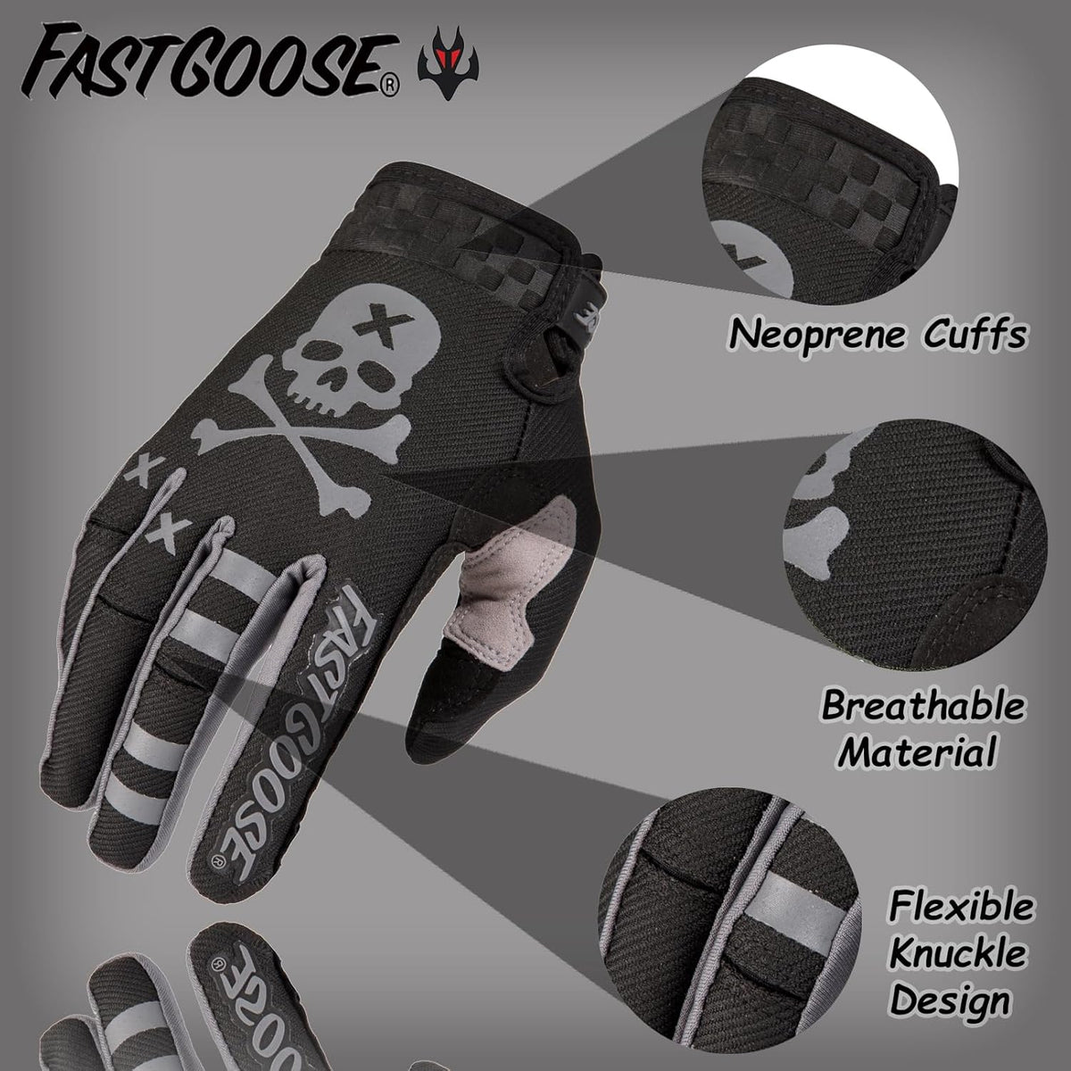 Dirt Bike Motorcycle Gloves - Motocross, Motorbike & ATV Off Road Racing Sports Cycling Gloves