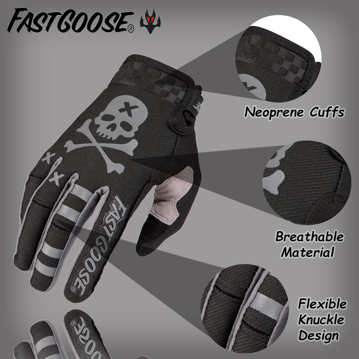 Dirt Bike Motorcycle Gloves - Motocross, Motorbike & ATV Off Road Racing Sports Cycling Gloves