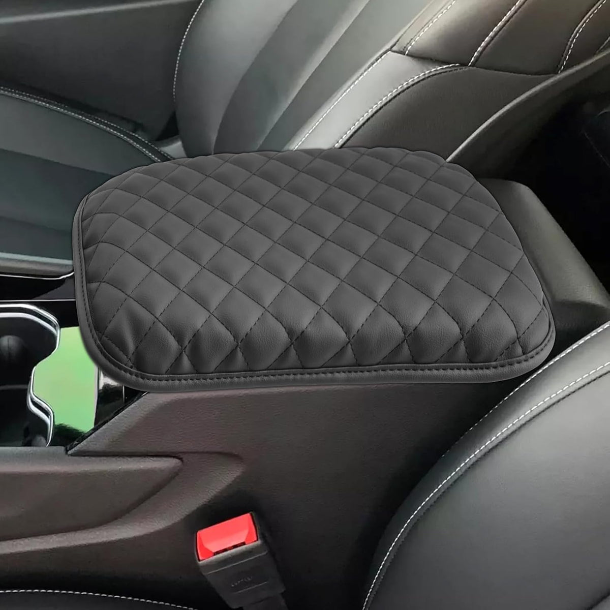 SXCY for 2022-2025 Grand Cherokee Armrest Cover for Jeep Grand Cherokee 2025 Accessories 2024 Grand Cherokee Console Cover 2025 Grand Cherokee Middle Console Cover(Checked Pattern Thickened)