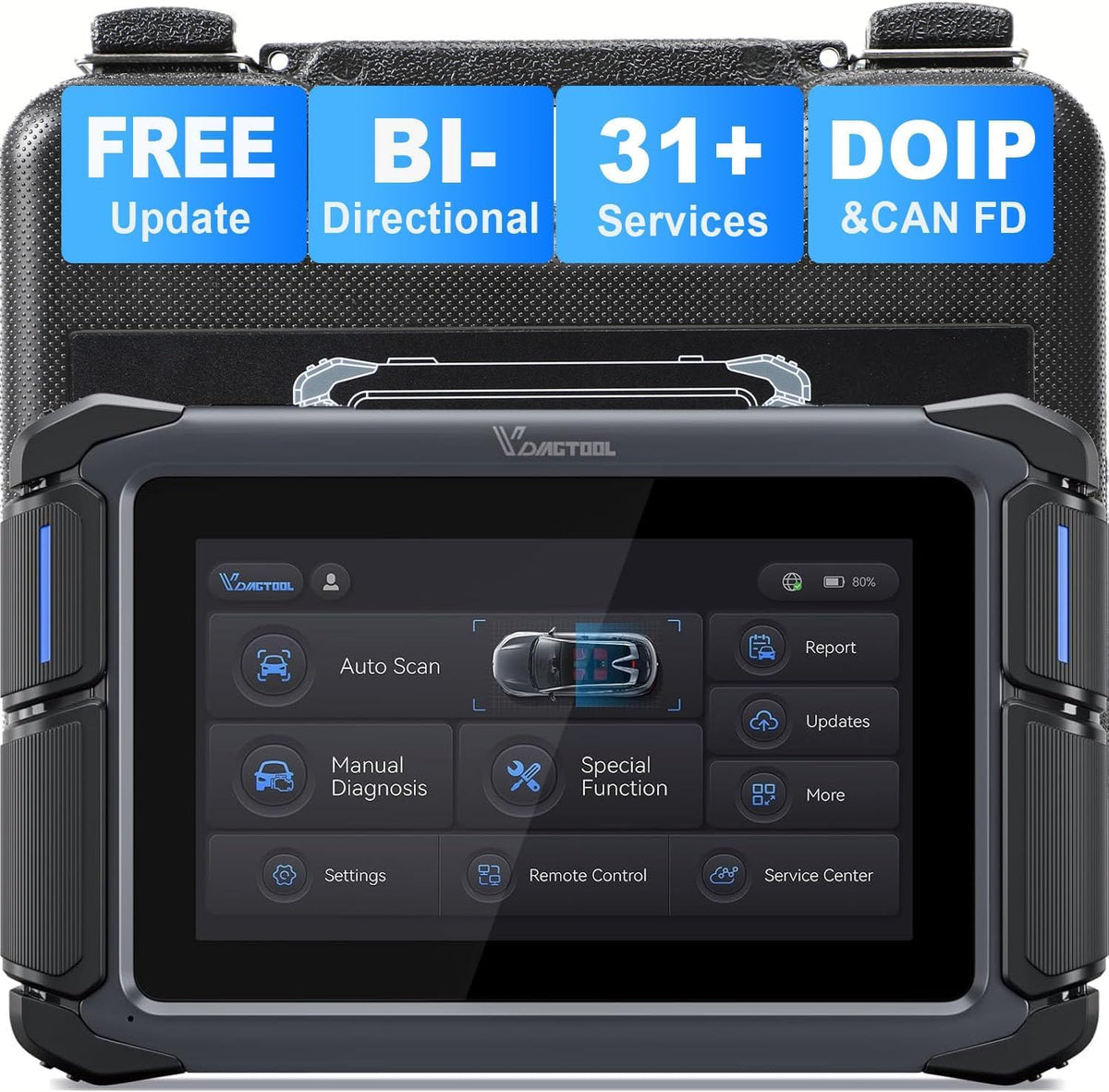 VDIAGTOOL Bidirectional Scan Tool VD70 Lite, OBD2 Scanner Diagnostic Tool with 31+ Resets, 2025 Scanner for Car, Full System Scan, CAN FD & DoIP, Free Update