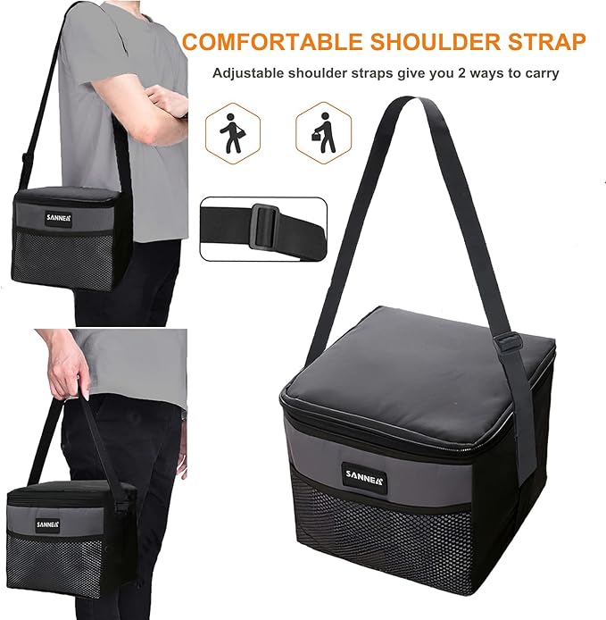 6 Can/5L Lunch Bag for Women Men Portable Lunch Box Small Cooler Bag Soft Collapsible Reusable Insulated Lunch Tote for Everyday Work Travel (Green)