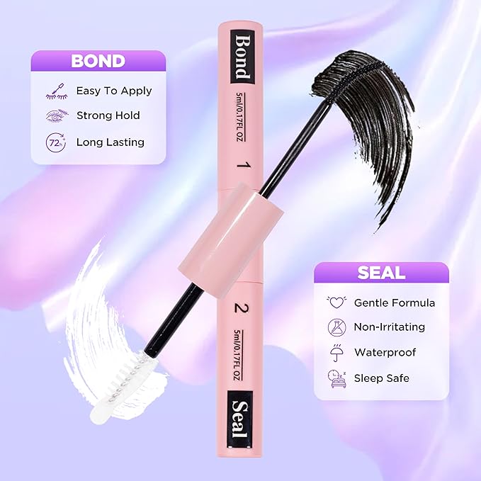 Lash Extension Kit DIY Lash Clusters Kit Eyelash Extensions Individual Lashes Extensions with (Bond,Seal,Tweezers,Remover,140Pcs,Ice Glow,10-14)