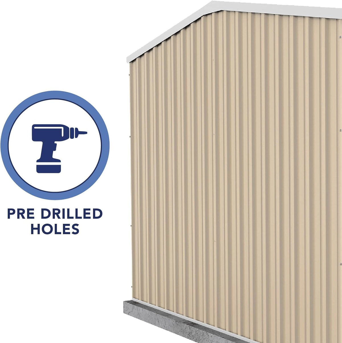 Absco Premier Storage Sheds, 10'x10' Metal Garage, DIY Backyard Shed, Utility Tool Storage, Weather & Wind Resistant Aluminum Panels & Steel Frame, Maintenance-Free, 12 Year Warranty, Classic Cream