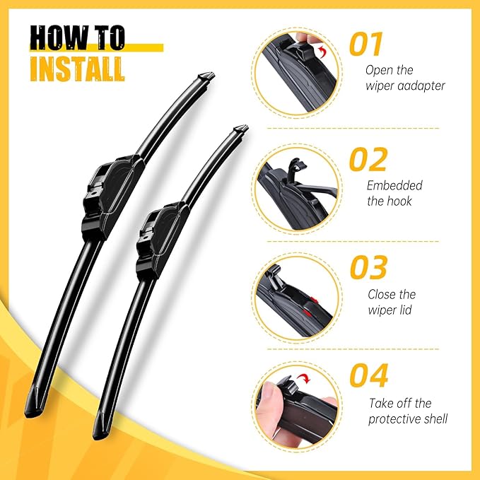 MIKKUPPA 24"+18"+10" Windshield Wiper Blades Replacement for 2018-2023 Jeep Compass, Front & Rear Wiper Blades Set, Durable Stable Quiet All Season (Pack of 3)