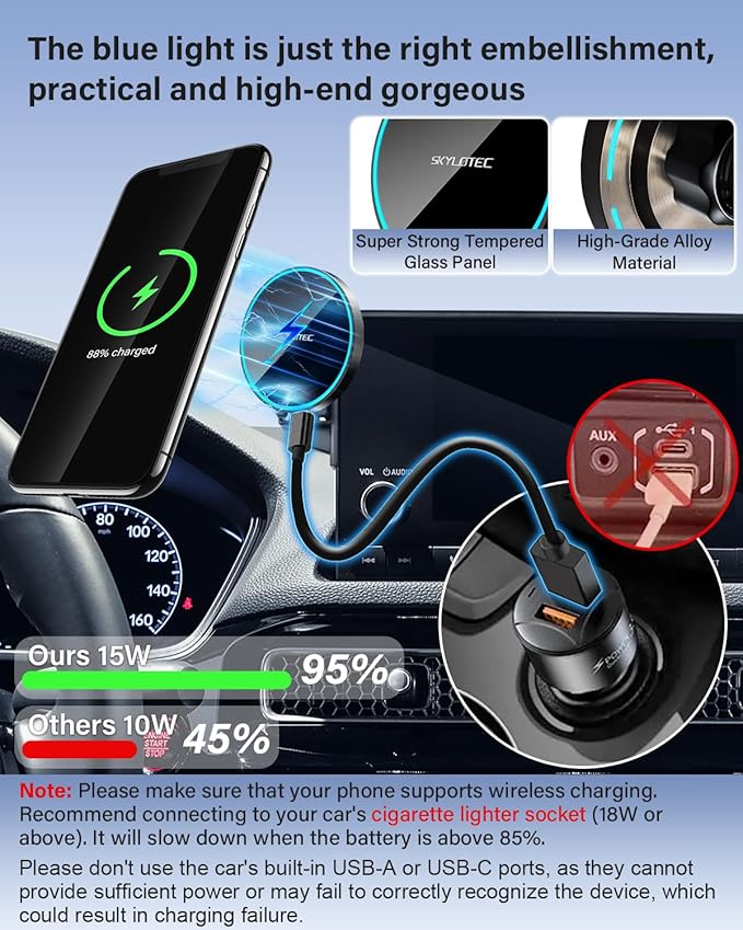 Phone Holder for BMW 7 Series i7 2023 2024 2025 Accessories 14.9-Inch Screen Fixed Clip, Car Magnetic Phone Mount Compatible with MagSafe, Strong Magnets Fast Wireless Charger Cell Phone Base