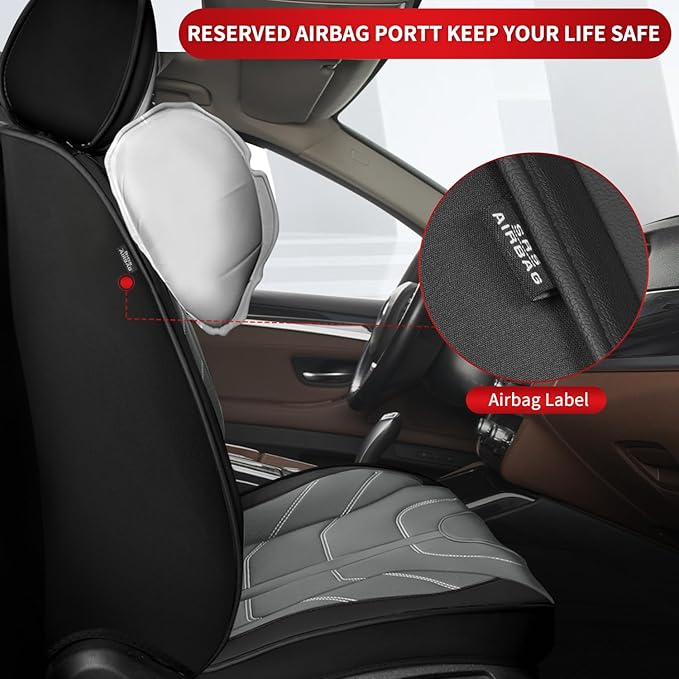 TTX LIGHTING Car Seat Covers fit for Mazda CX-5 2013-2026 Full Set: Premium Leather Automotive Seat Cover with Airbag Compatible Waterproof (5 Seats, Black & Gray)
