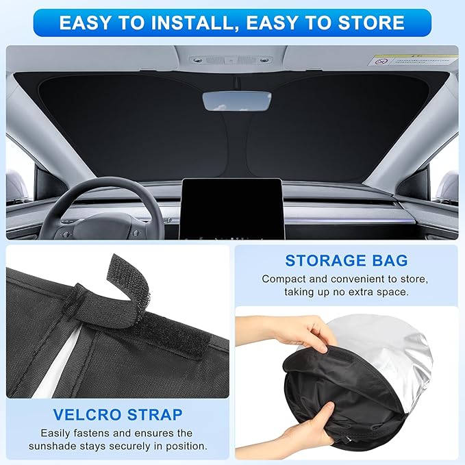 INSAUTO Custom Fit Windshield Sun Shade Accessories for Chevrolet/Chevy Trax 2013-2023, Foldable Front Window Sunshade, UV & Heat Reflector, Keeps Interior Cool, Includes Storage Bag