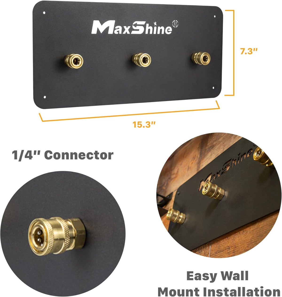 Maxshine 1/4" Universal Quick Connect Foam Cannon Holder – Wall-Mounted Organizer for Garage & Mobile Detailing – Holds Multiple Foam Cannons – Durable & Compatible Design