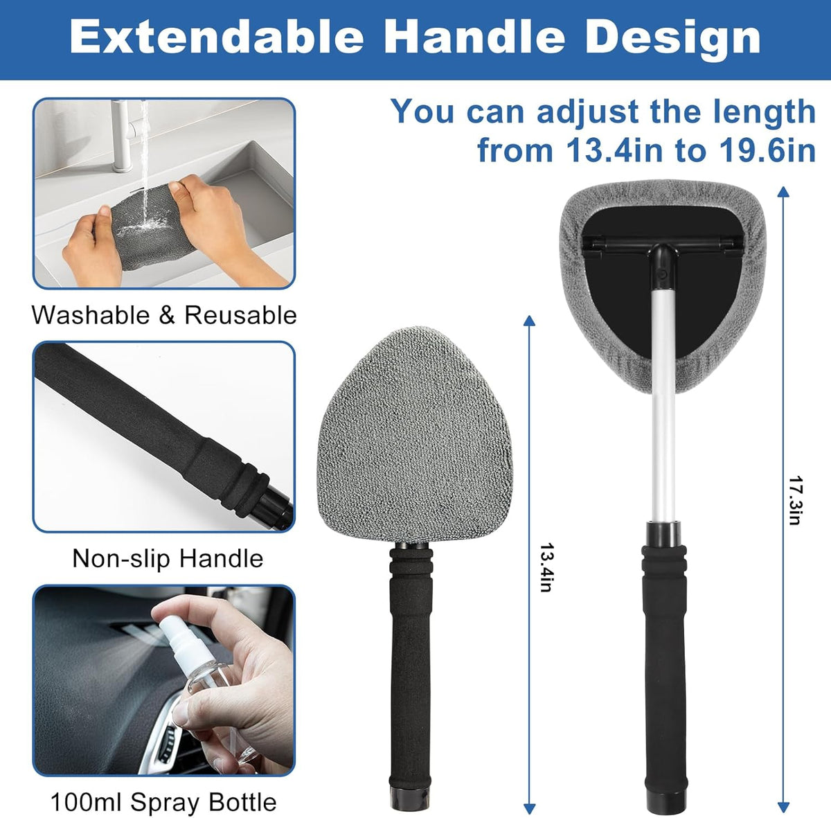 Viewsun Windshield Cleaner Tool, 13Pcs Car Interior Cleaning Kit, Car Detailing Kit Interior Cleaner, Car Detailing Brushes, Car Cleaning Gel, Inside Cleaning Supplies Accessories for Women Men