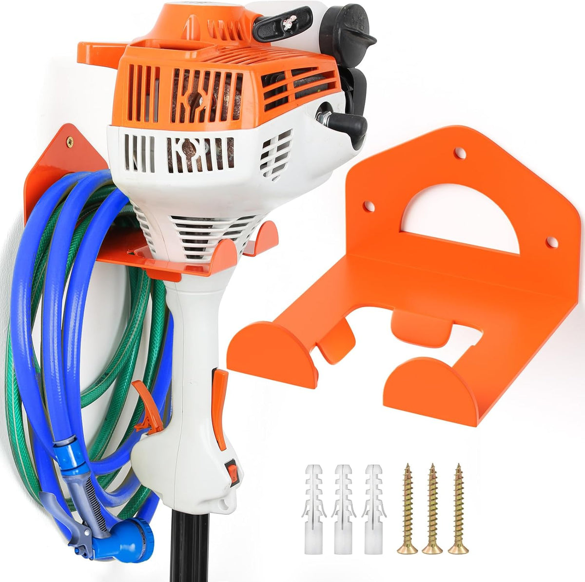 Weed Eater Hanger, Garage Organization Wall Hanger, Weed Eater Holder Heavy-Duty String Trimmer Rack for Hedge Trimmer, Garden Tools, Garage, 1 Pack