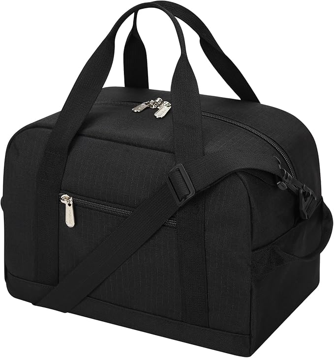 Small Gym Bag Carry On Bag - 12 in Mini Duffle Bag Lightweight for Overnight Travel（Black）