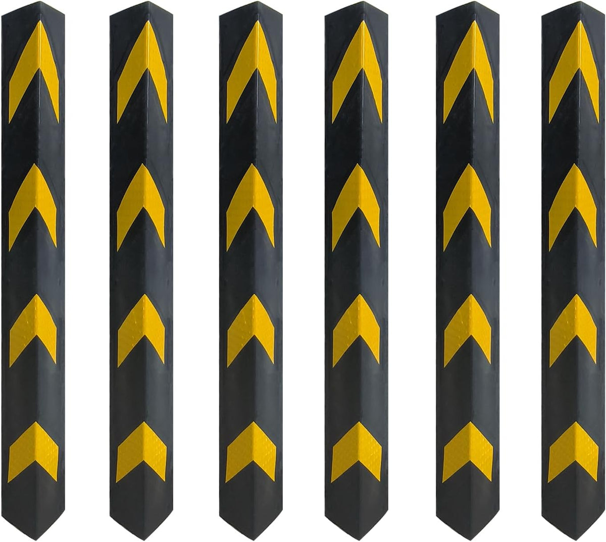 27" Rubber Garage Wall Protector Corner Guard for Parking Lot Warehouse Edge, 6 Packs
