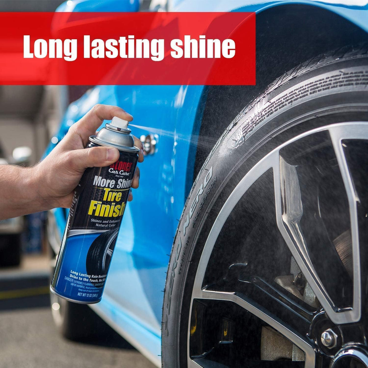 Stoner Car Care 91044-4PK Original More Shine Tire Finish for Tire and Wheel Care Creates a Long-Lasting, Rain-Resistant Tire Shine, Makes Faded Tires Look New, Non-Greasy Formula, 12 Oz, Pack of 4