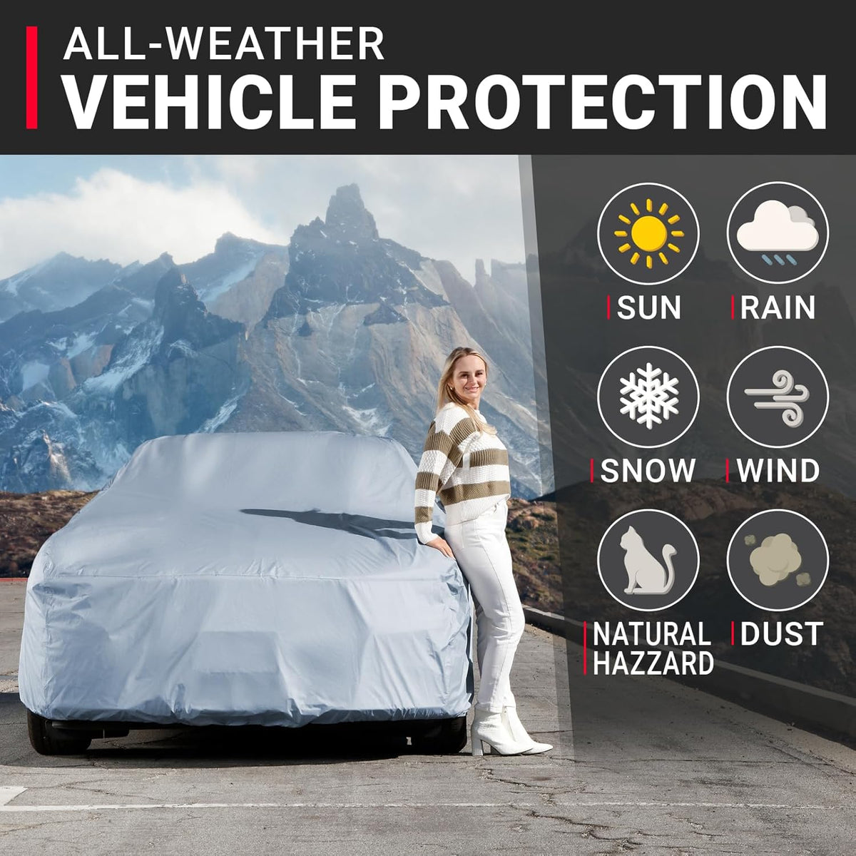 iCarCover Premium Car Cover for 1983-1996 Chevy Corvette C4 Heavy Duty Waterproof All Weather Automobiles Custom Fit Indoor Outdoor UV Snow Protection Covers with Straps and Bag