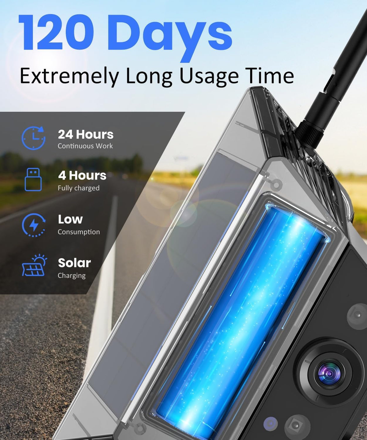 AUTO VOX Wireless Backup Camera Solar Magnetic: Portable Storage Bag Include,1-Min Easy Installation,5" 1080P Monitor, 380FT Signal Stable Coverage Back Up Camera for Truck, SUV, RV,Trailer, Van