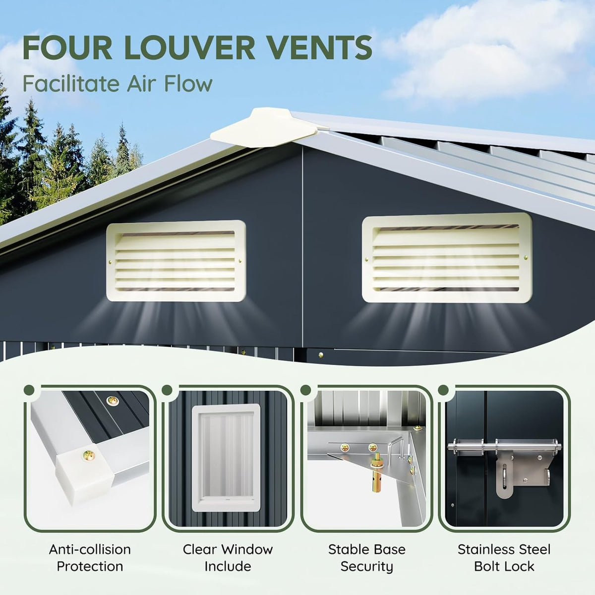 6x4 FT Outdoor Metal Storage Shed, Single Door, 1 Clear Window, Tool Shed for Garden, Patio, Backyard Brown
