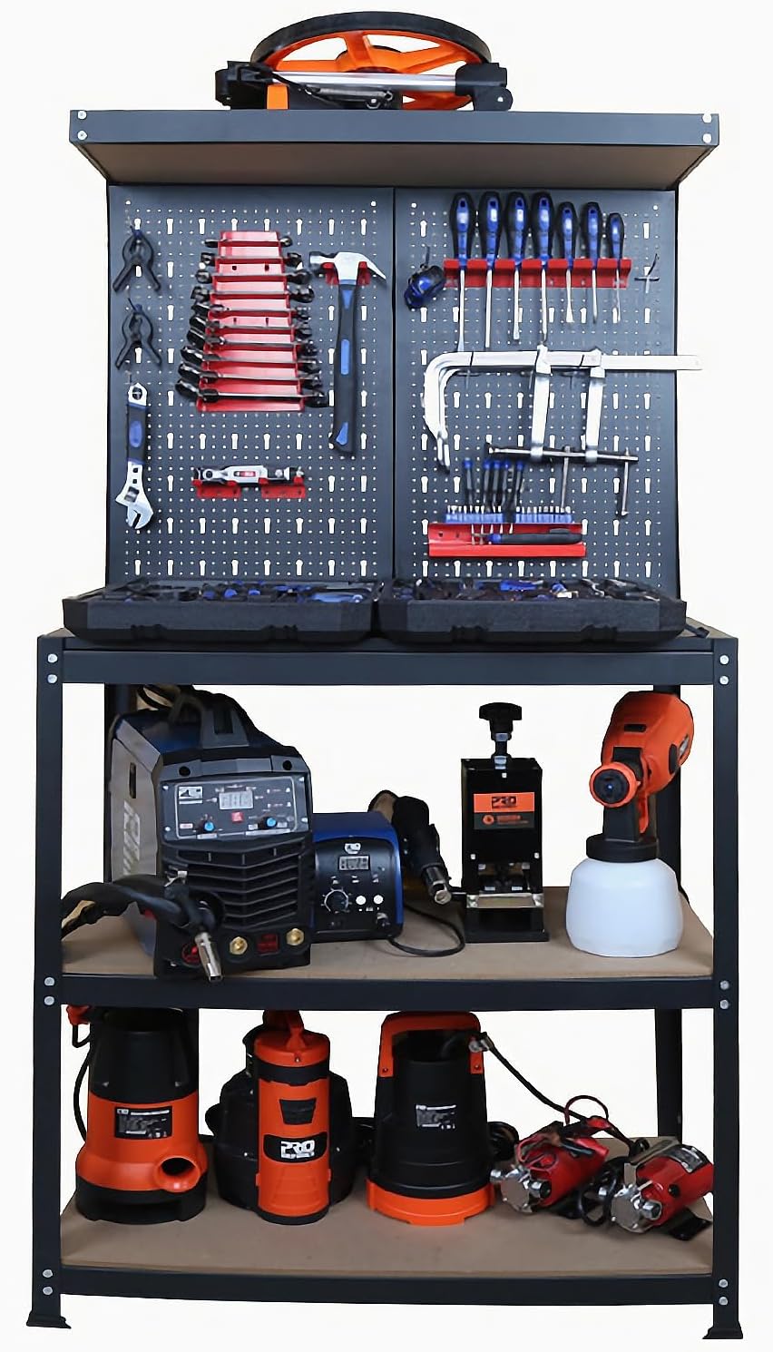 Prostormer Workbench, 31.5 inch Multipurpose Garage Work Bench Table with Peg Board Hook Kit for Home, Garage, and DIY Projects