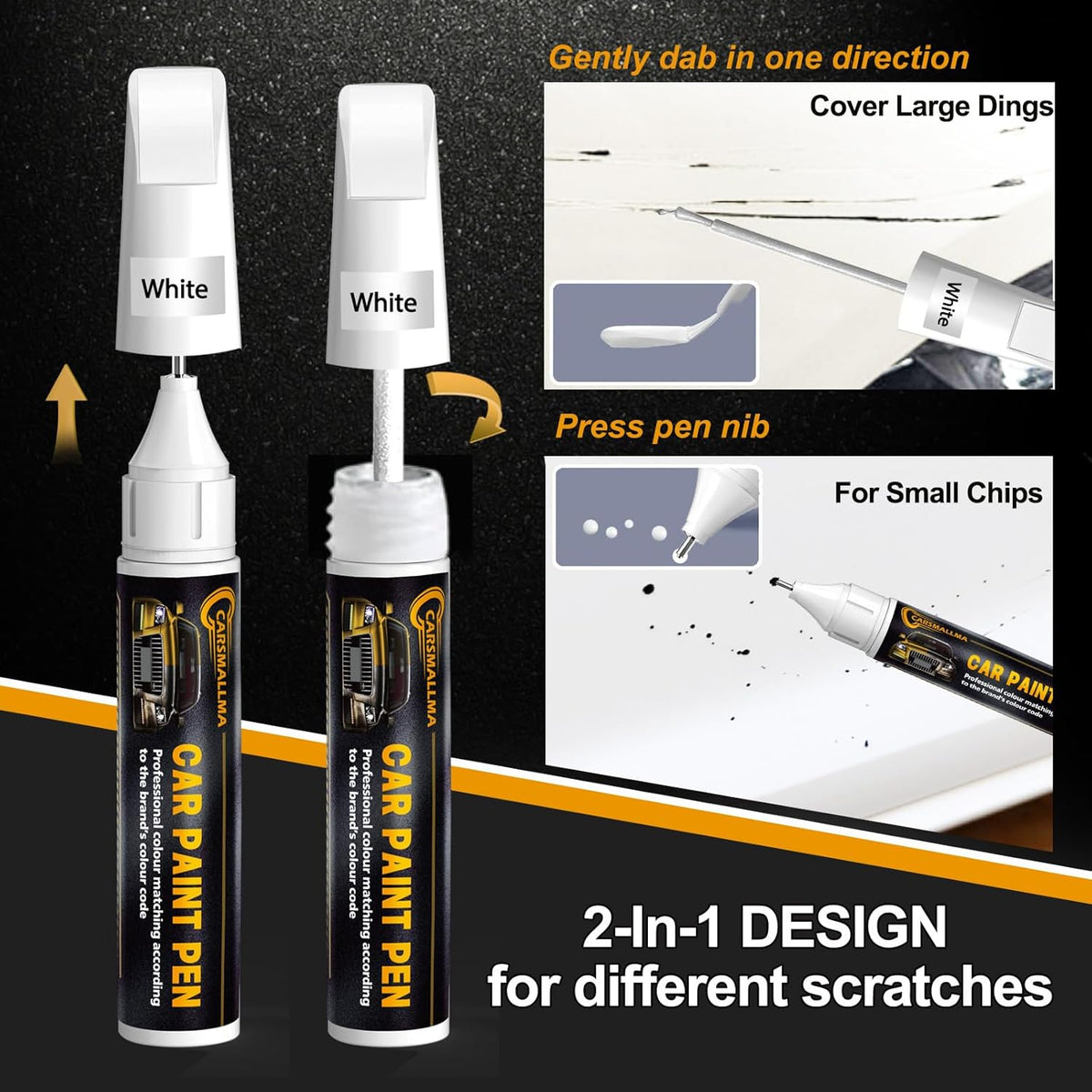 LY9B Brilliant Black Car Touch Up Paint for Audi, Color Accurate Car Paint Scratch Repair Pen Kit Quick & Easy Fix Vehicle Chips and Automotive Nicks Scuff