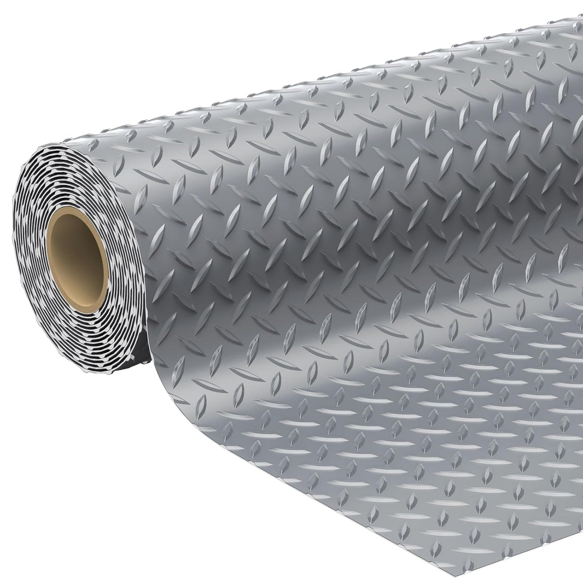 7.8 x 18 FT Garage Floor Mats for Under Car, 2.8mm Thickened Rubber Garage Flooring Roll, M Size 140.4 SQFT Garage Car Mat for Mid-Size SUVs, Sports Car, Light Grey