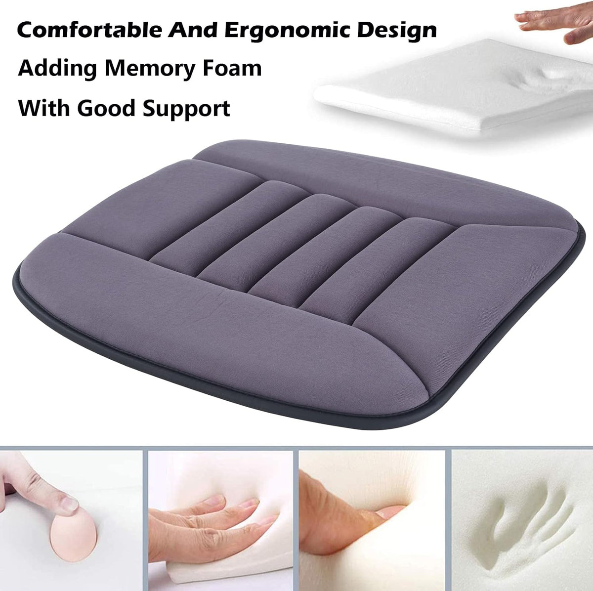 Big Ant Car Seat Cushion Pad Memory Foam Seat Cushion,Pain Relief Memory Foam Cushion Comfort Seat Protector for Car Office Home Use,Gray
