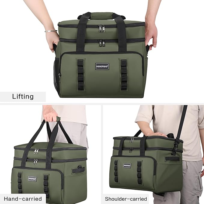 Insulated Soft Cooler Bag, Large Ice Coolers Soft Sided Ice Chest for Beach, Collapsible and Portable
