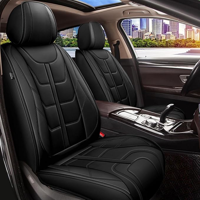 TTX LIGHTING Car Seat Covers fit for Ford Taurus 2002-2019 Full Set: Premium Leather Automotive Seat Cover with Airbag Compatible Waterproof (5 Seats, Black)