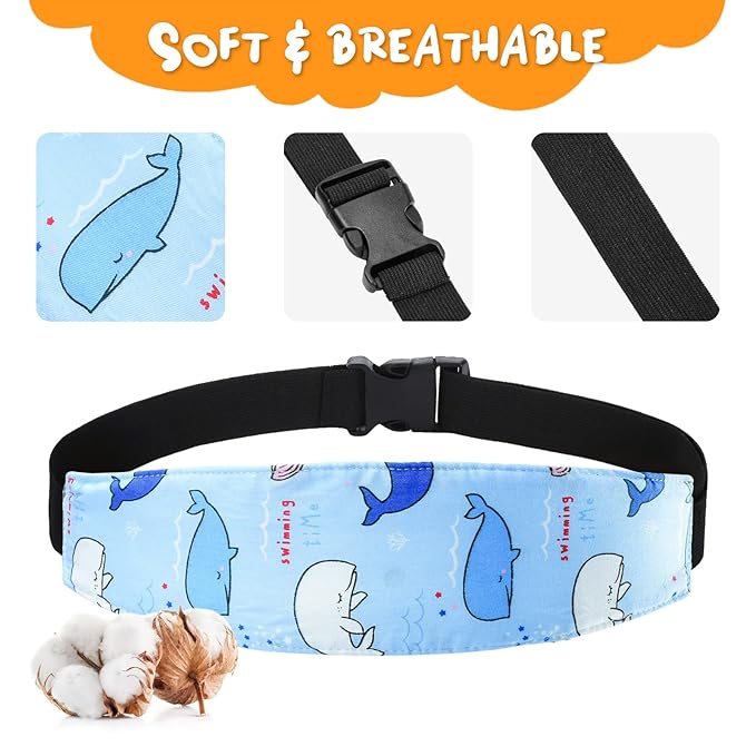 Baby Carseat Head Support,Car seat Straps Pillow Support Ban,Stroller Neck Relief Strap Headrest,Slumber Sling Sleep Positioner for Toddler Infants Child Children Kids