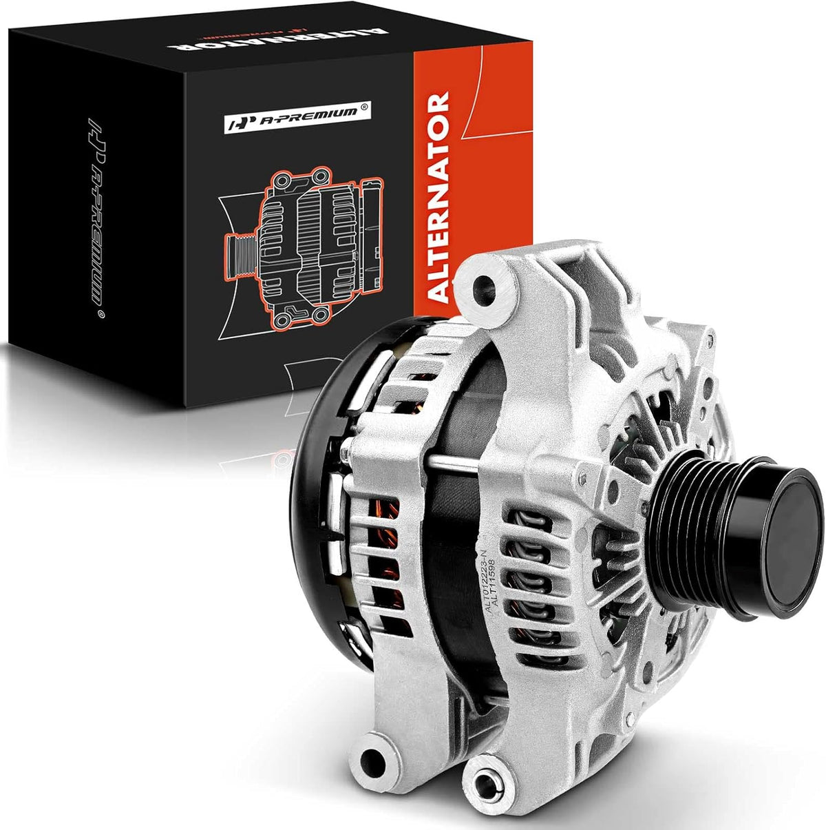 A-Premium Alternator Compatible with Chrysler 300 11-21 & Dodge Challenger 15-21, Charger, Durango & Jeep Grand Cherokee 11-20 & Ram 1500, 3.6L, 12V 180A CW 6-Groove Clutch Pulley, Replace# 4801778AF