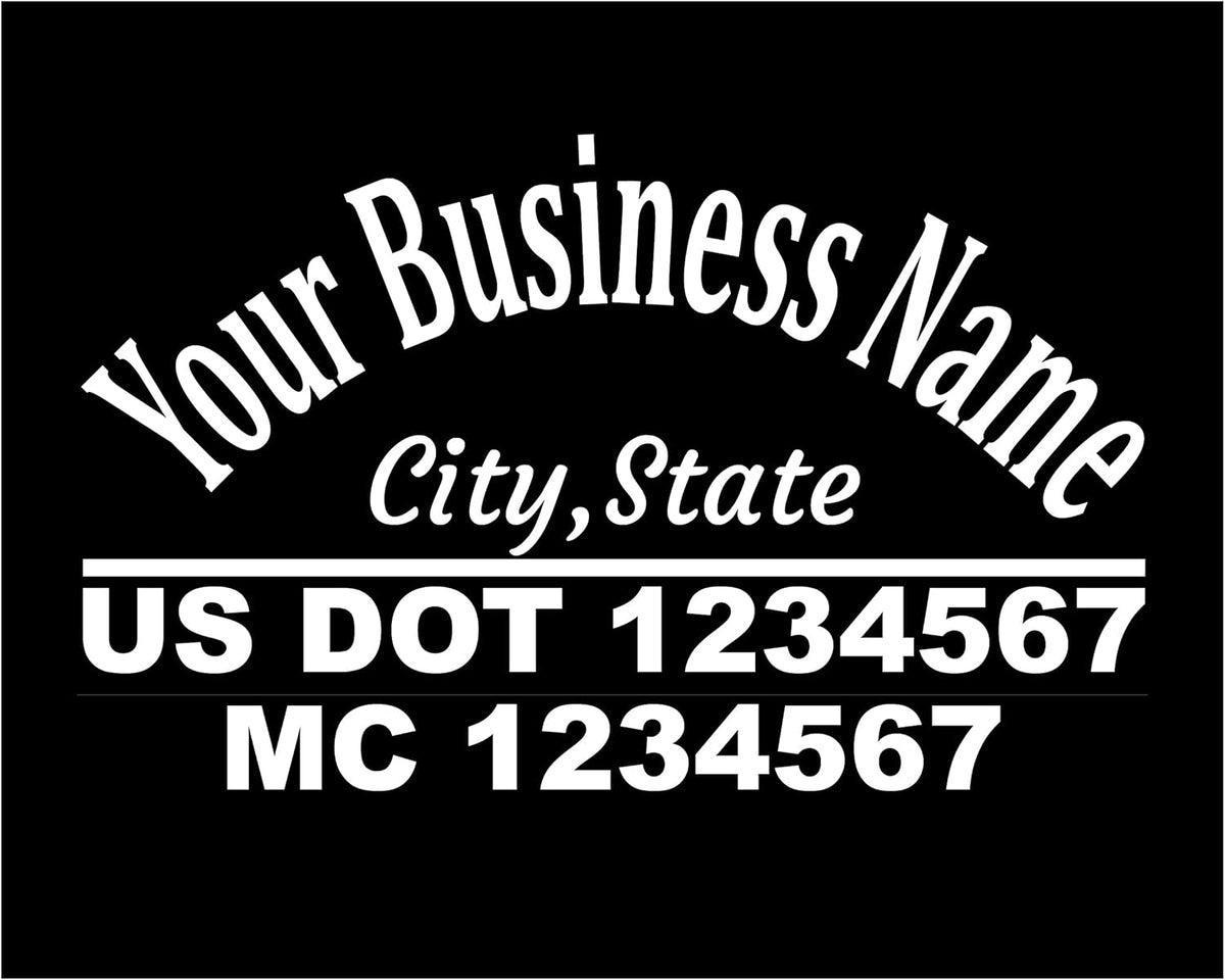 Custom US DOT Trucking Decal Stickers Tow Truck, Trucking, 18 Wheeler, Van MC Number Company Logos MC Numbers Weather Proof and Permanent Truck Signs