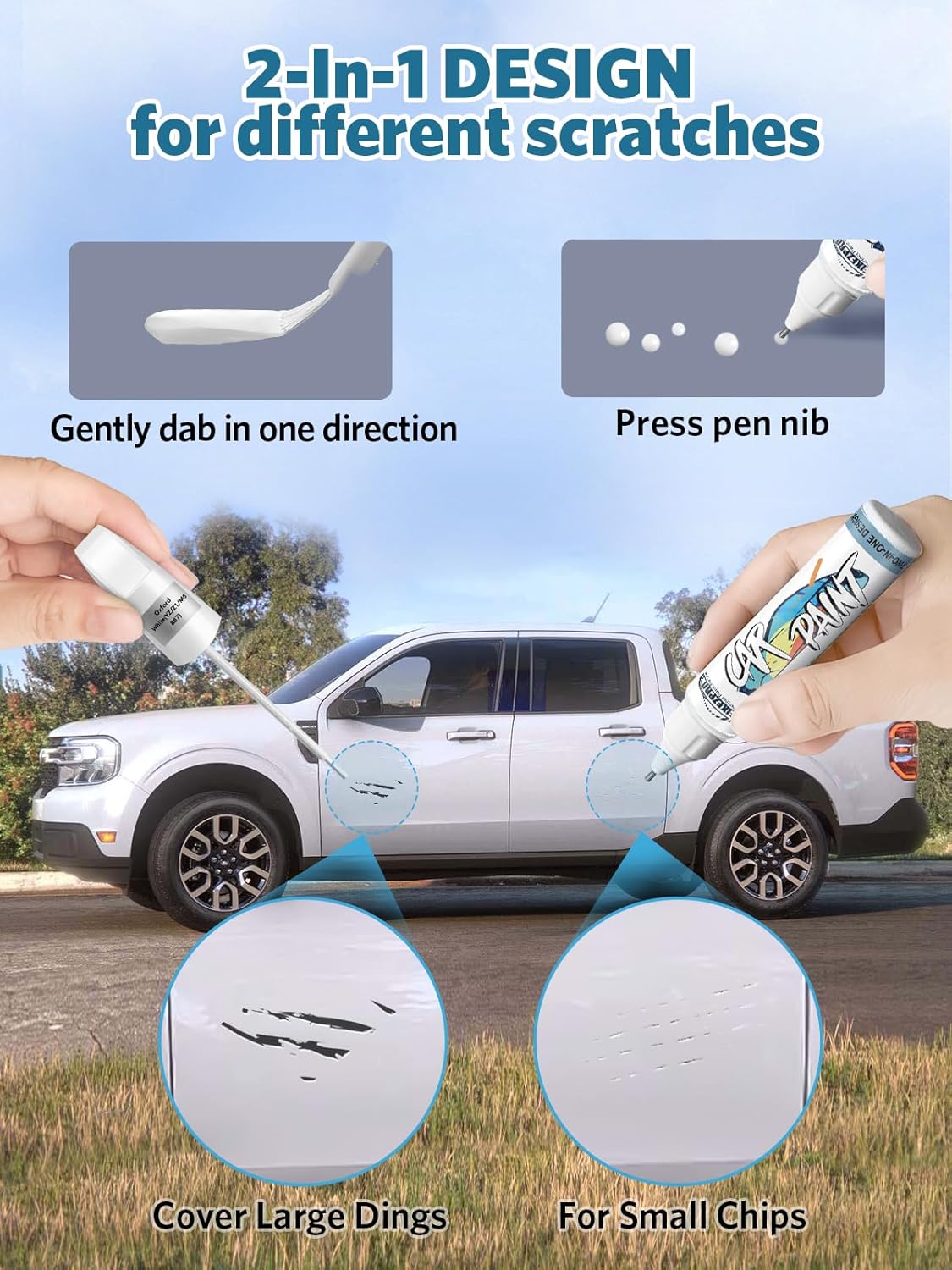 Agate Black Metallic(UM) Touch Up Paint for Ford, Car Paint Scratch Repair Remover Pen Color Exact Match, Quick and Easy Fix Automotive Chips and Nicks Scuff