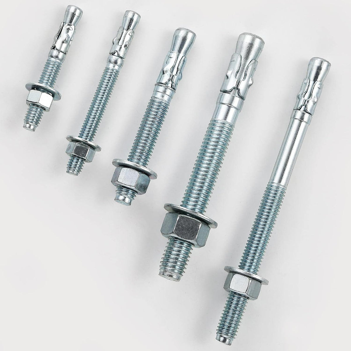 1/2x9 10Pcs Inch Standard Fasteners for Heavy-Duty Zinc Wedge Anchors for Cement and Concrete