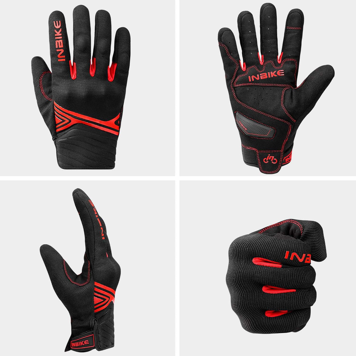 INBIKE Breathable Mesh Motorcycle Gloves Touchscreen with TPR Palm Pad Hard Knuckles