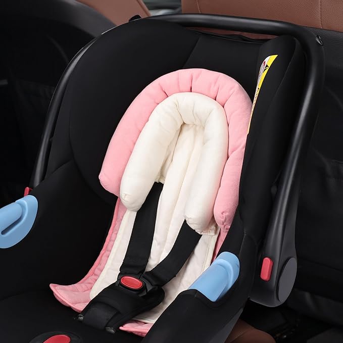 COOLBEBE Upgraded 2-in-1 Babybody Supports for Newborn Infant - Extra Soft Breathable Car Seat Insert Cushion Pad, Perfect for Carseat, Stroller, Swing, Bouncer, Pink