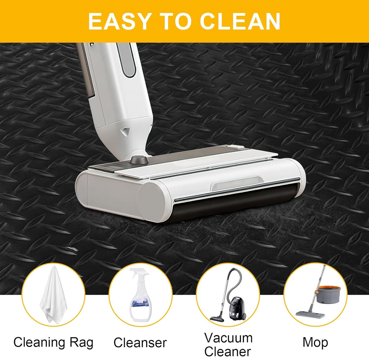 7.5x25 FT Garage Floor Mat, 2.8mm Thicked Flooring Roll 188 sqft Diamond Plate PVC Rubber Trailer Mat, Non-Slip Floor Protector Mat for Garage Warehouse Gyms Boats