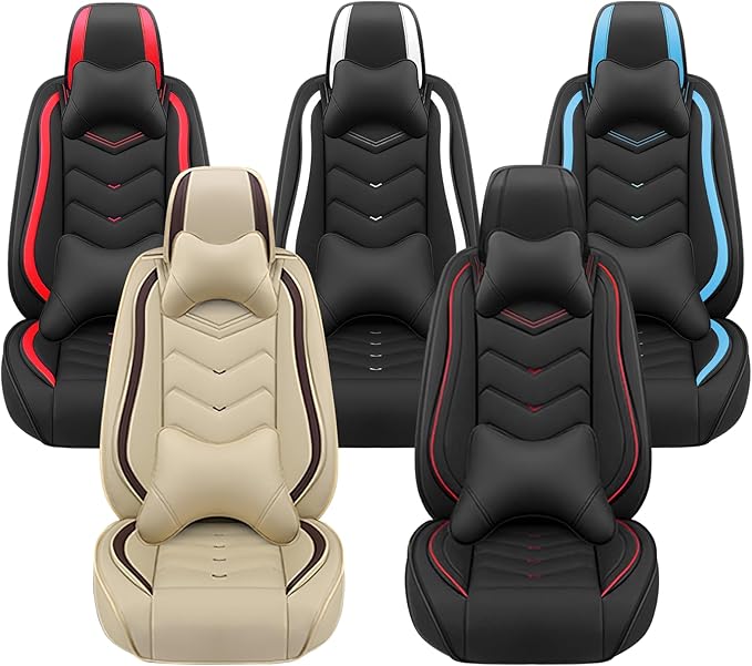 Car Seat Covers for Lexus ES 350 2007-2026, Premium Nappa Leather Car Seat Cover, Stylish Sport Seat Covers， Automobile Seat Cover Sets.(Luxury 5 Seats/Black White)