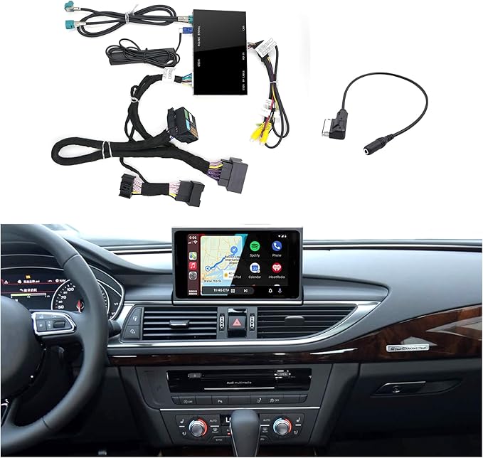 Wireless CarPlay Android Auto Mirroring Upgrade Retrofit Kit, USB Stick Playback, Compatible with Audi A6 A7 C7 2012-2015 with MMI 3G+ Version